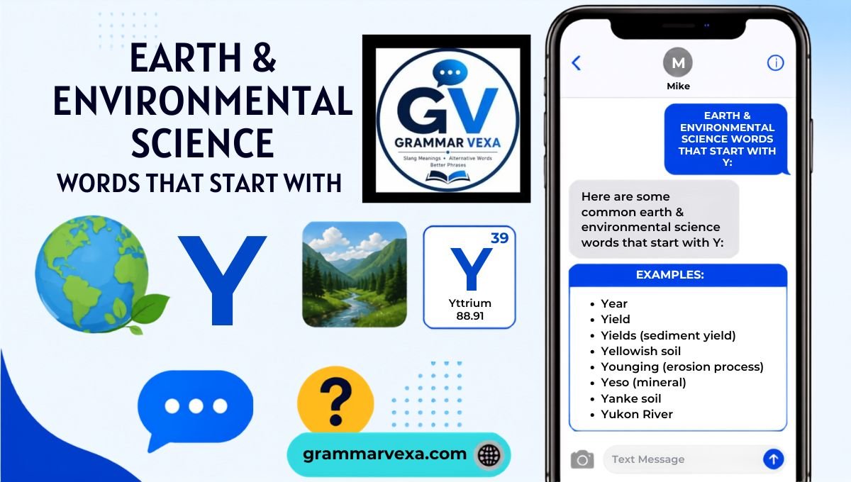 Earth & Environmental Science Words That Start With Y