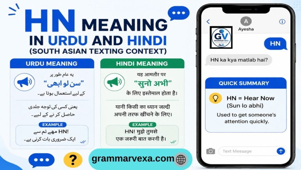 HN Meaning in Urdu and Hindi (South Asian Texting Context)