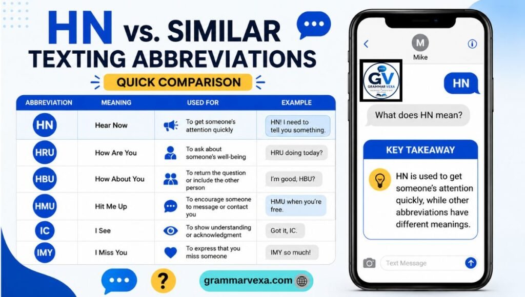 HN vs. Similar Texting Abbreviations