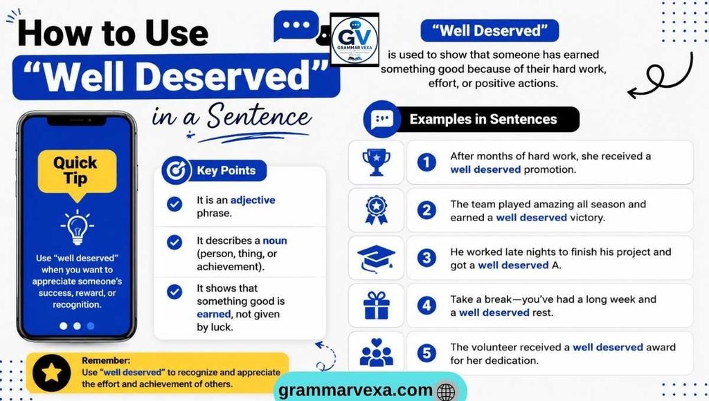 How to Use “Well Deserved” in a Sentence