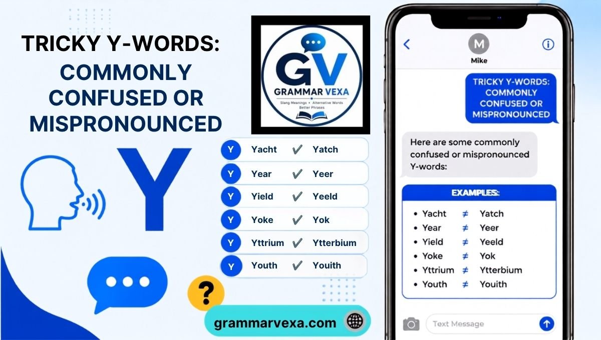 Tricky Y-Words: Commonly Confused or Mispronounced