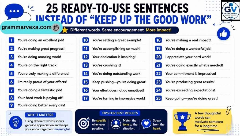 25 Ready-to-Use Sentences Instead of “Keep Up the Good Work”