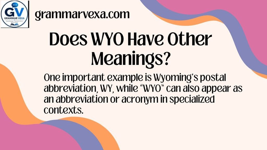 Does WYO Have Other Meanings?