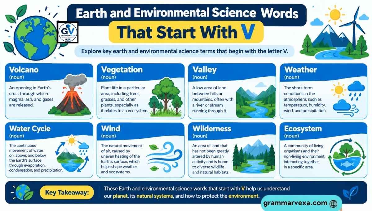 Earth and Environmental Science Words That Start With V
