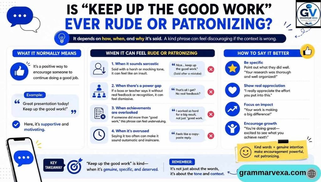 Is “Keep Up the Good Work” Ever Rude or Patronizing?