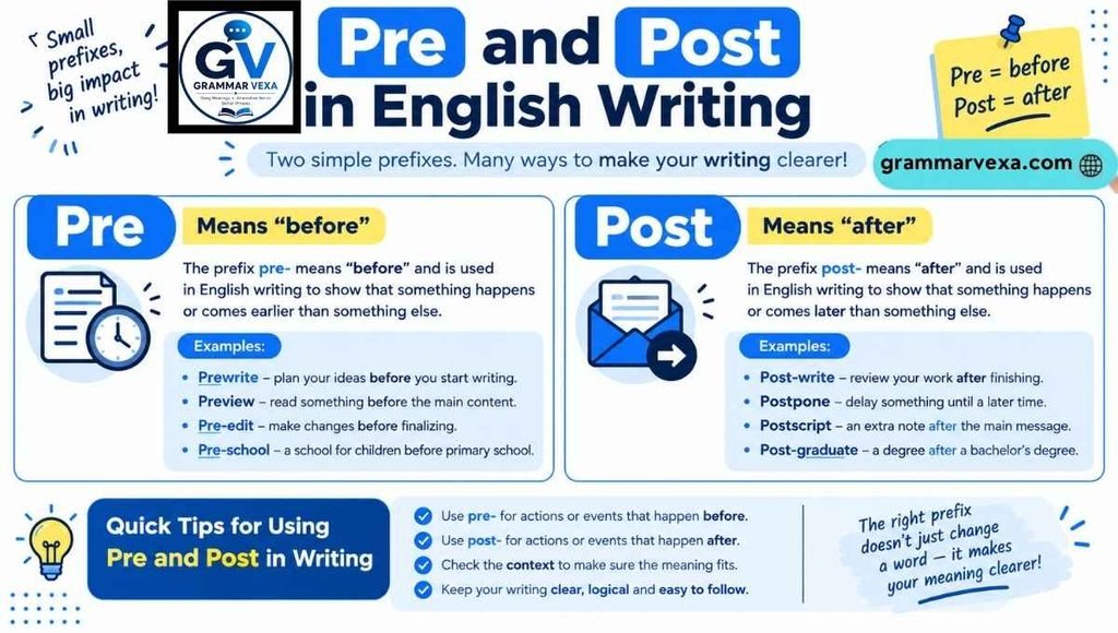Pre and Post in English Writing