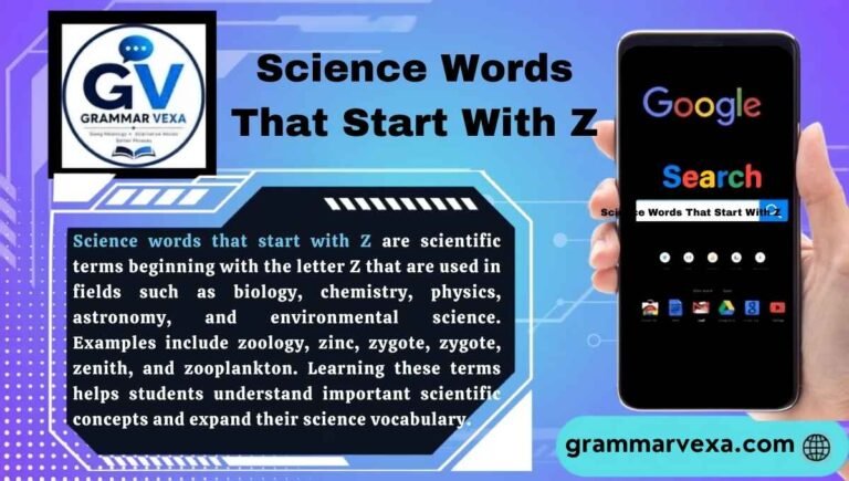 Science Words That Start With Z