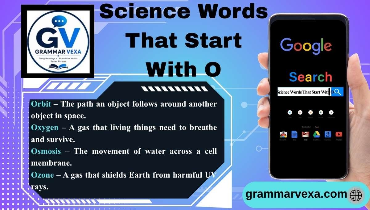 Science Words That Start With o